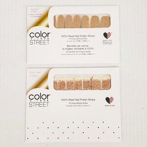 COLOR STREET Nail Polish Strips Coming Up Rose Gold & Chelsea Ya Later Glitter